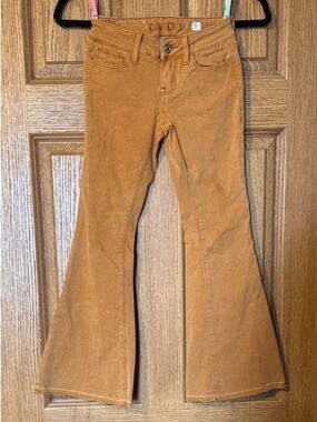 Grace Girls' Tan Bell Bottom Jeans